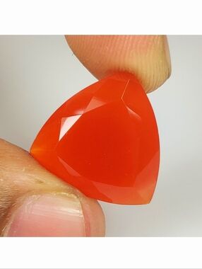 12.70 Ct Natural Orange Onyx Trillion Cut